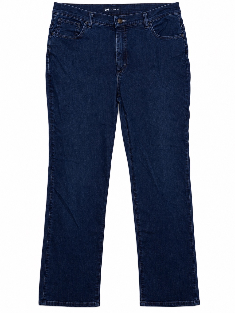 Lee Classic Fit Jeans Womens 16 Medium Straight Leg Dark Wash Stretch Denim